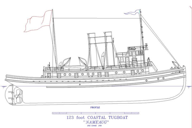 Coastal Tugboat Nameaug Plans â€